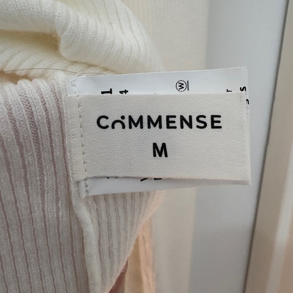 Commense Cold Shoulder Ivory Ribbed Knit Top - Picture 2 of 2